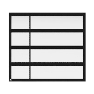 Tableau Kanban noir et blanc avec cinq colonnes vierges pour la gestion des tâches et l'organisation de projets.